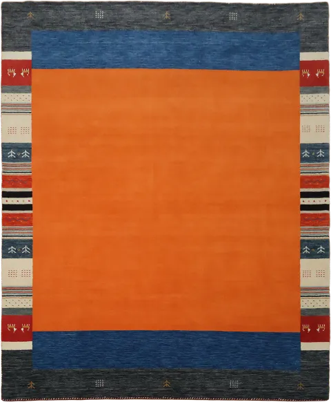 Gabbeh Tribal Area Rug with Orange Center 8x10