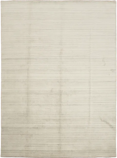 Gabbeh Silk Area Rug in Cream & Charcoal 9x12