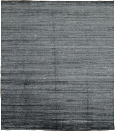 Minimalist Gray Gabbeh Hand-Knotted Area Rug 9x11