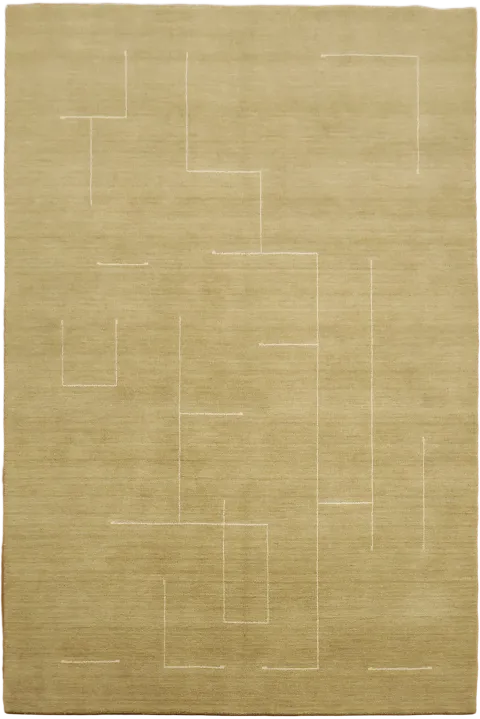 Beige Gabbeh Rug with Subtle Geometric Patterns 6x9