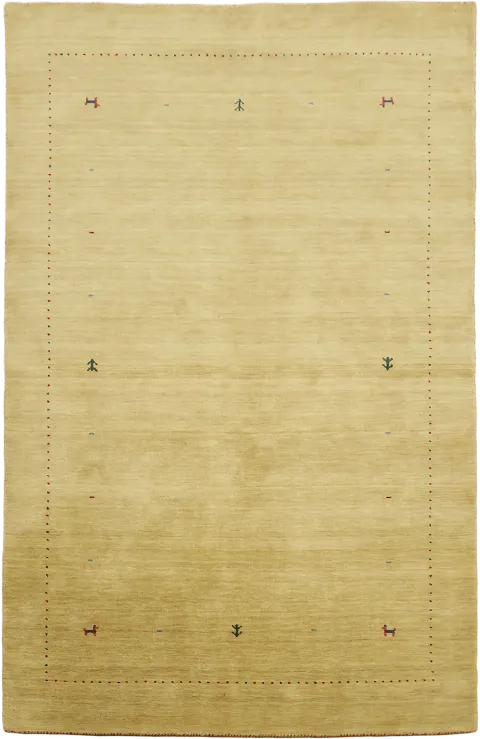 Minimalist Gabbeh Wool Rug with Subtle Tribal Motifs 6x10