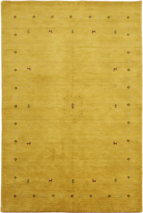 Yellow Gabbeh Oriental Tribal Rug 7x10