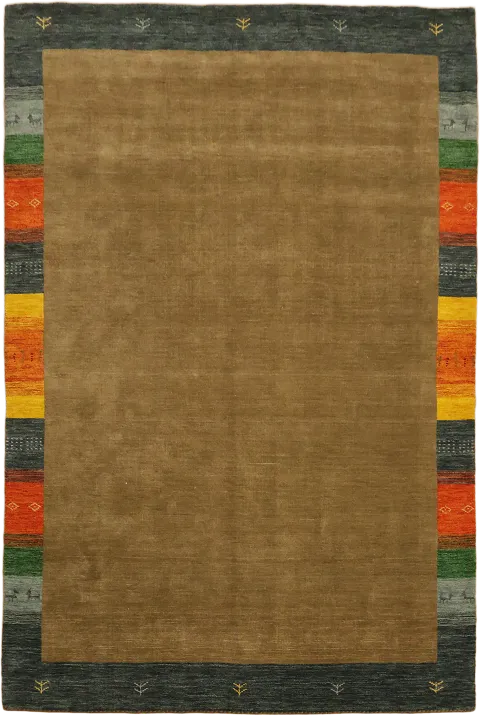 Brown Gabbeh Hand-Knotted Area Rug 7x10