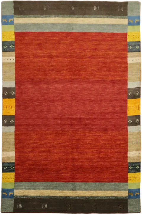 Rust Red Gabbeh Hand-Knotted Area Rug 7x10