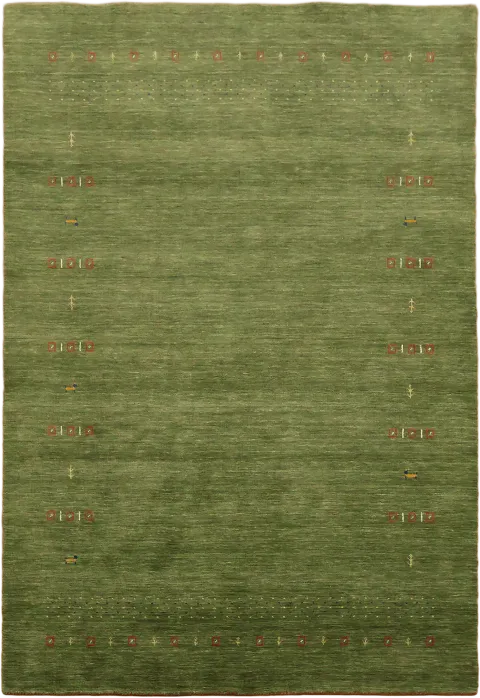 Hand-Knotted Green Gabbeh Rug – Perfect for Modern Natural Look 6'x9'