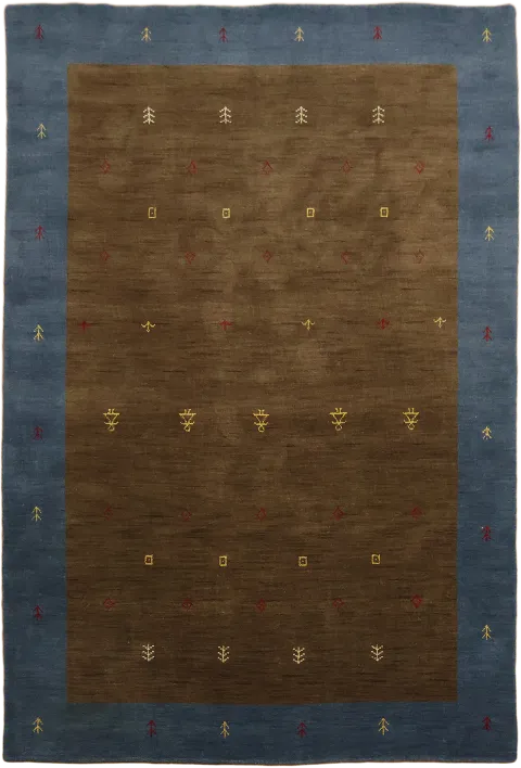 Brown Gabbeh Hand-Knotted Area Rug 7x10