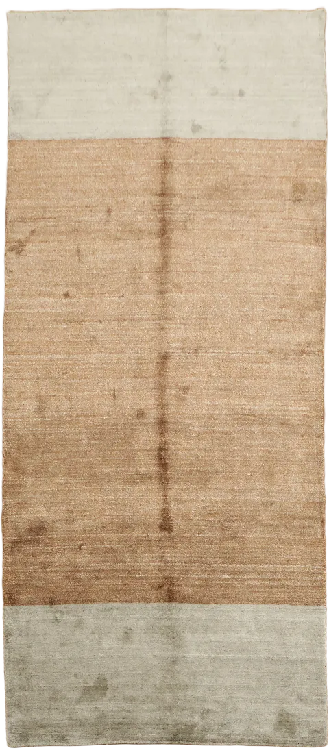 Contemporary Copper Brown and Grey Gabbeh Hand-Knotted Rug 5'x12'
