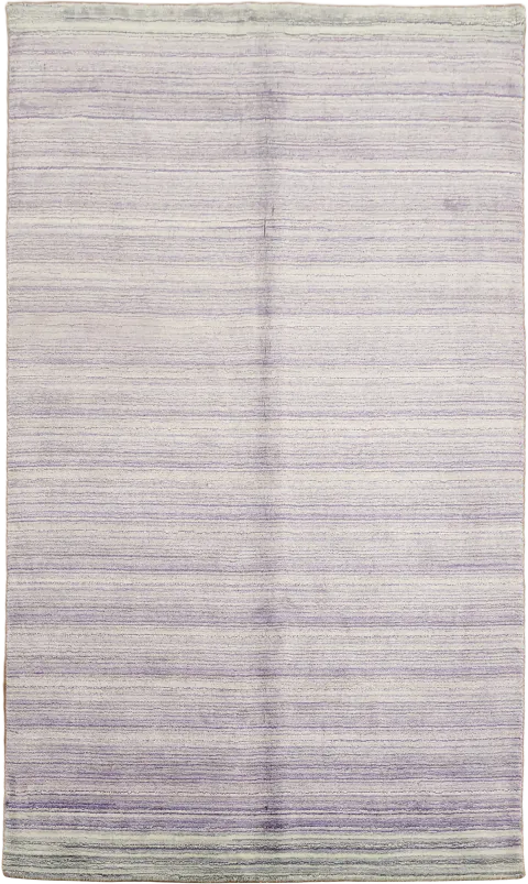 Soft Purple & Ivory Striped Gabbeh Area Rug 5x8