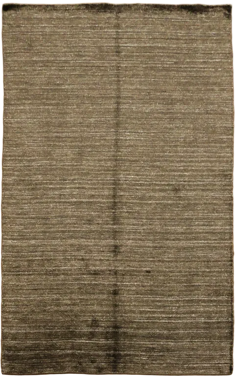 Rich Brown Gabbeh Silk Area Rug 5x8