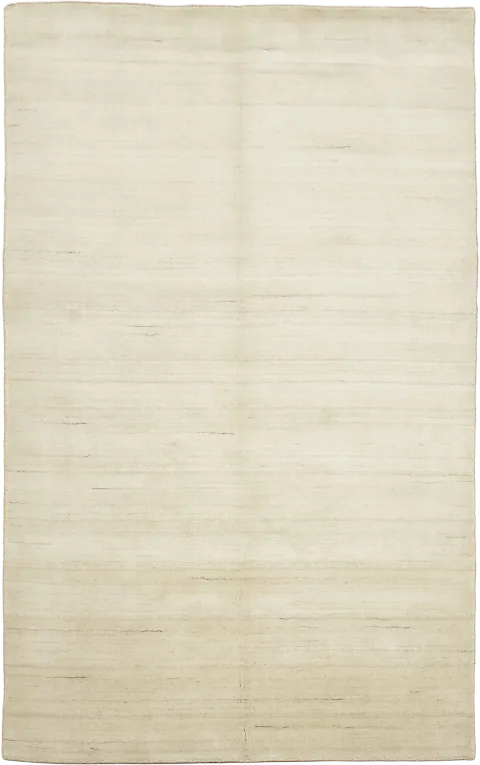 Serene Ivory Gabbeh Hand-Knotted Area Rug 5x8