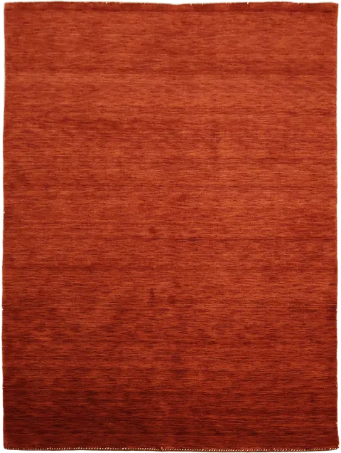 Crimson Red Gabbeh Wool Area Rug 6x8