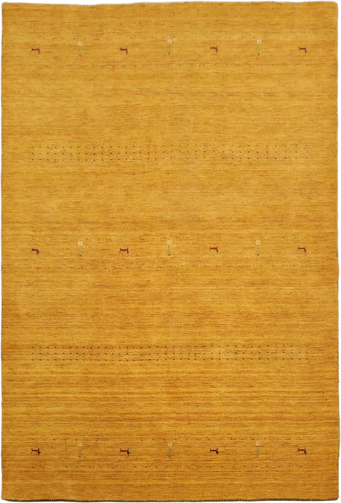 Vibrant Yellow Gabbeh Tribal Area Rug 7x10