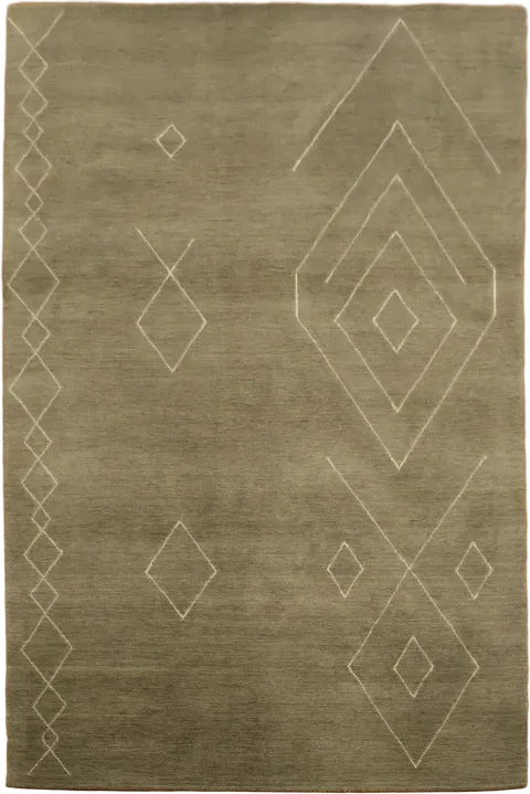 Gabbeh Sage Green Area Rug 6x9