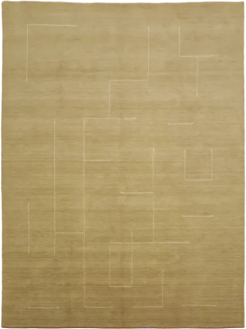 Beige Gabbeh Hand-Knotted Area Rug 9x12