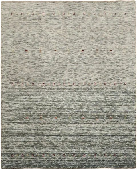 Gray & Ivory Striped Gabbeh Area Rug 8x10