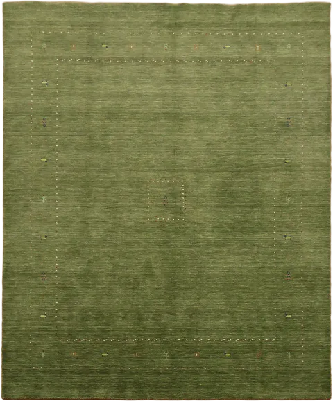 Luxurious Handmade Green Rug for Modern Living Spaces 8x10