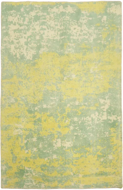 Vibrant Yellow Abstract Rug 4x6