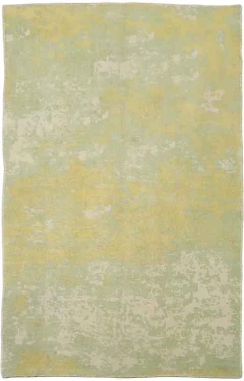 4x6 Vivacious Yellow Abstract Hand-Knotted Rug