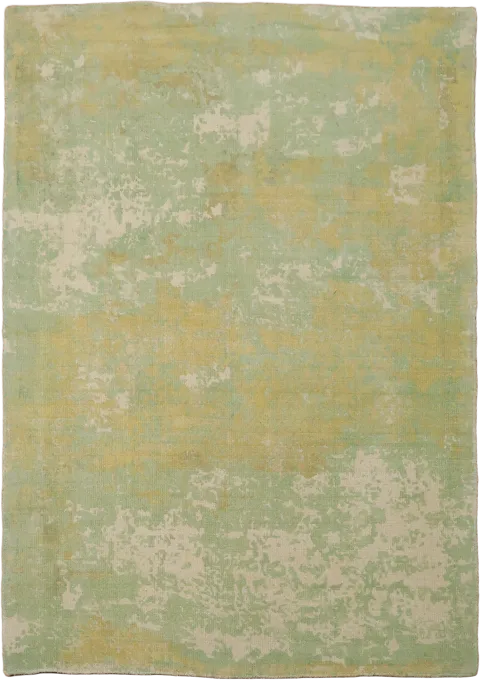 Elegant Green & Ivory Abstract Rug 4x6