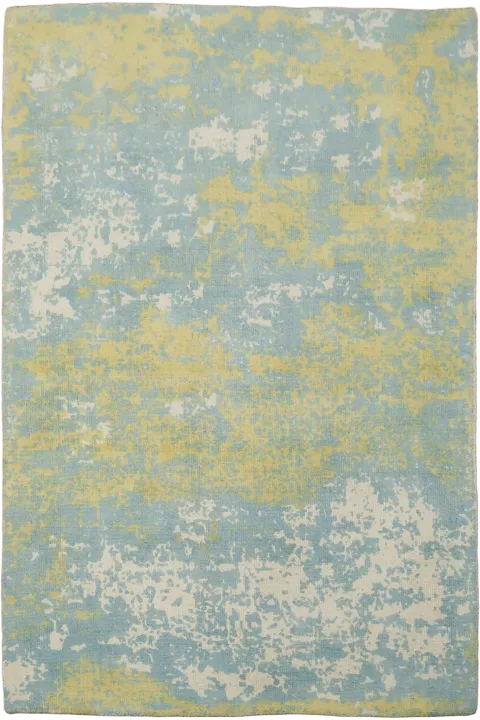 Soothing Yellow & Light Blue Abstract Rug 4x6