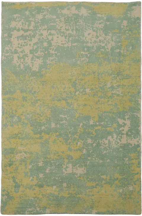 Charming Green & Yellow Abstract Rug 4x6
