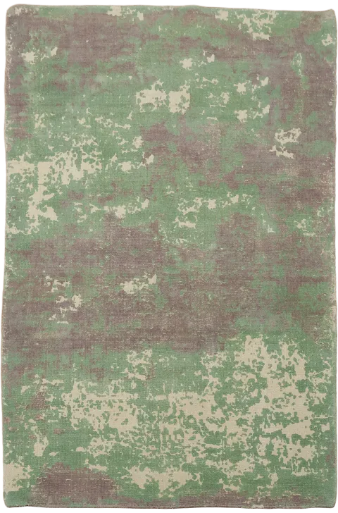 Sage Green & Taupe Abstract Wool Rug 4x6