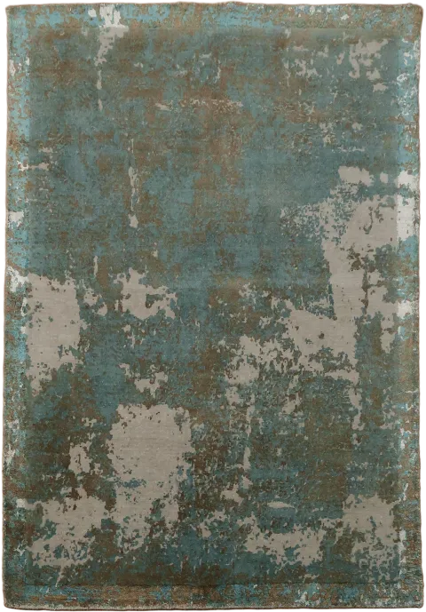 Modern Teal & Beige Abstract Rug 4x6