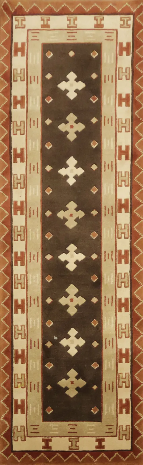 2x8 Nepalese Runner Rug in Earth Tones