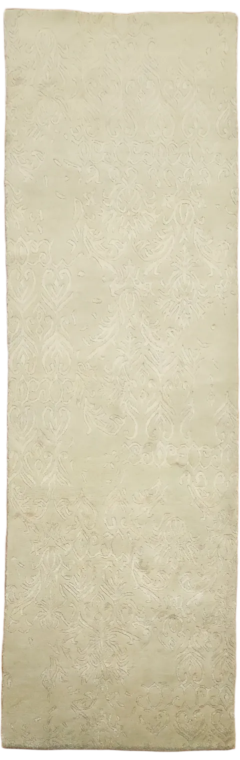 Luxurious Cream Nepalese Runner Rug 2x8
