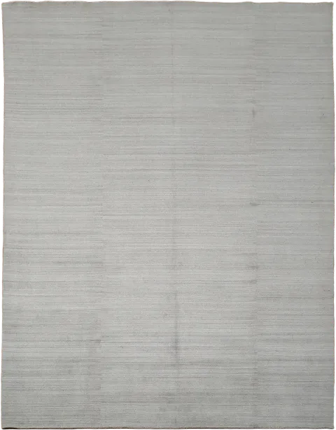Solid Gray Gabbeh Hand-Knotted Rug for Contemporary Decor 10x13