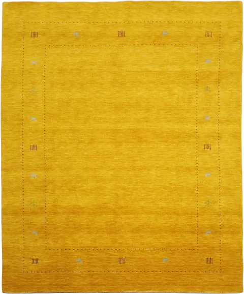 Vibrant Mustard Yellow Gabbeh Hand-Made Wool Area Rug 8x10