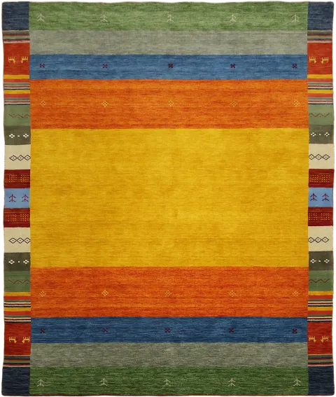 Colorful Geometric Pattern Striped Gabbeh Rug to Brighten Any Space 8x10