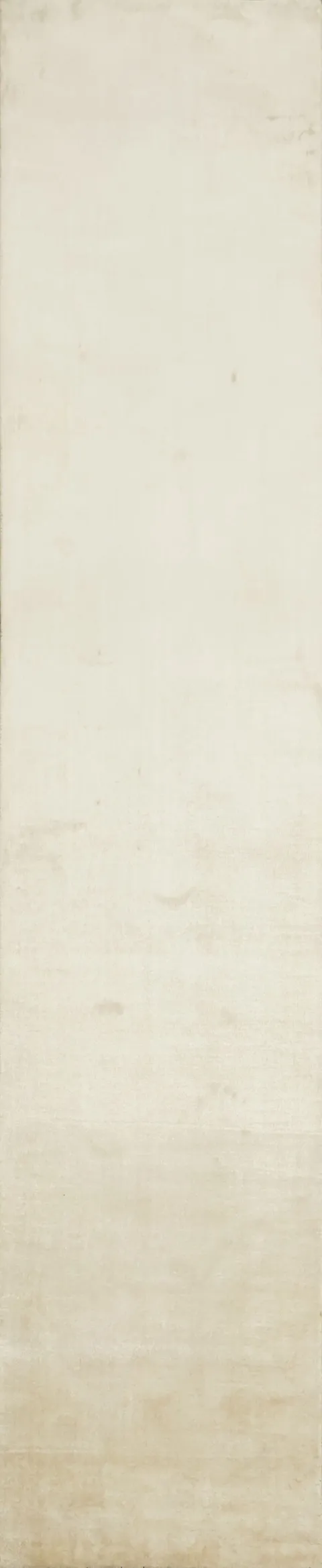 Minimalist Ivory Gabbeh Silk Runner Rug 2x10