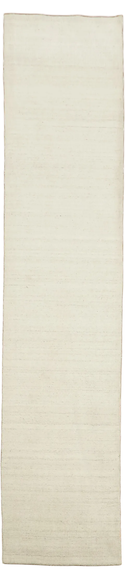 Minimalist Ivory Gabbeh Runner Rug 3x12