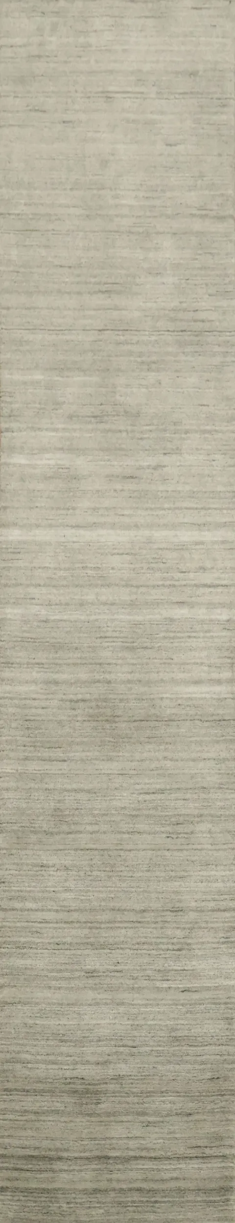 Neutral Gray Gabbeh Long Runner Rug 13' 6'' x 2' 7''