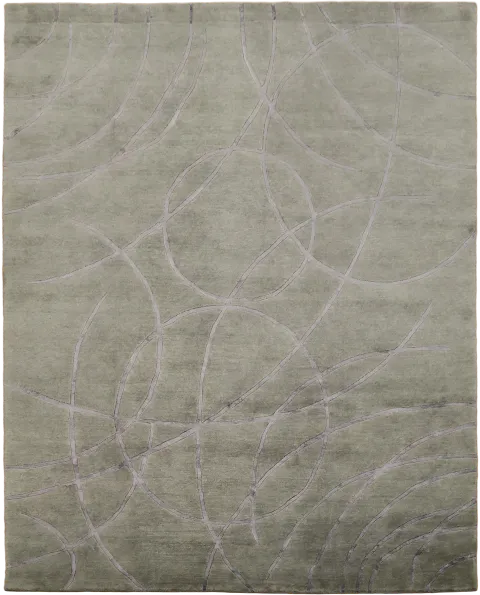 Contemporary Green Nepalese Area Rug 8x10