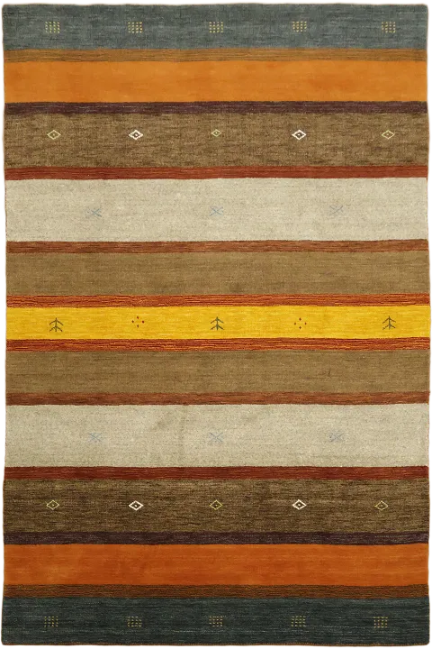 Vibrant Multi-Stripe Gabbeh Rug for Inviting and Cozy Spaces 7x10