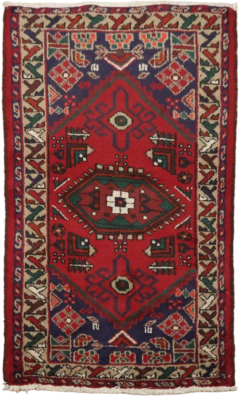 Wool Hamedan Persian Rug 2x4
