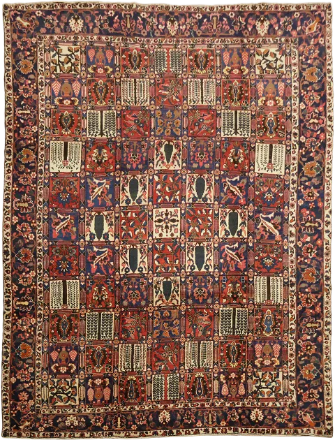 Bakhtiari Hand-Knotted Persian Wool Area Rug 10x13