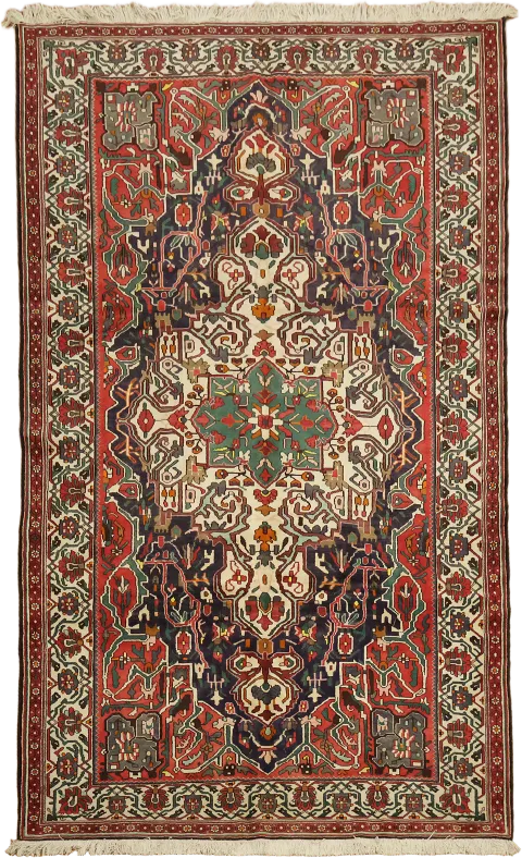 Vintage Bakhtiari Persian Vuintage Wool Blue Area Rug 7x12