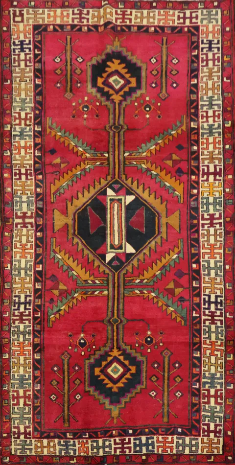 Wool Red Bakhtiari Persian Area Rug 5x9