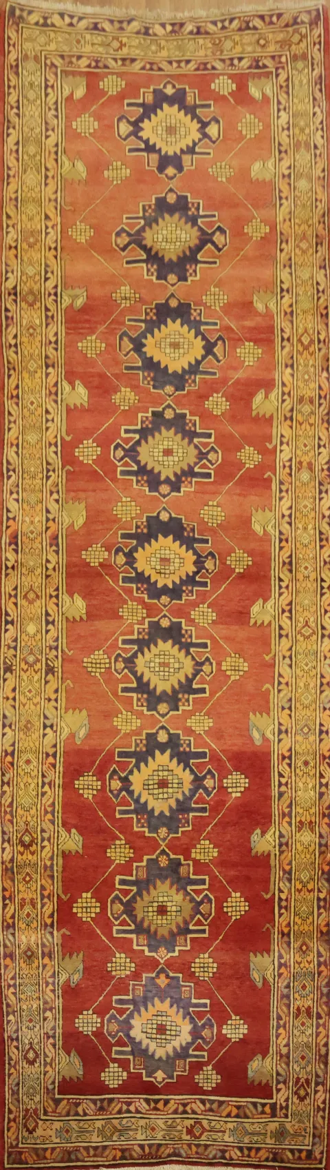 Wool Ardebil Persian Runner Rug 4x14
