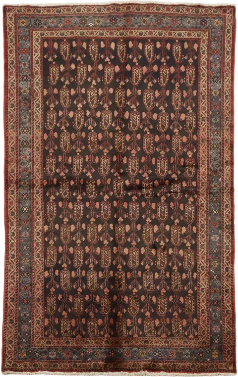 Vintage Wool Geometric Hamedan Persian Area Rug 5x8