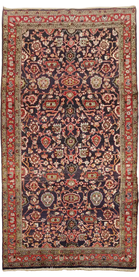 Vintage Blue All Ocver Mahal Oriental Wool Rug 6x11