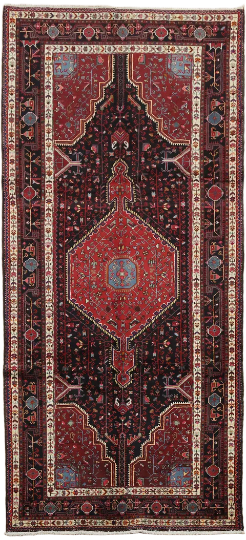 Top Quality Wool Vintage Zanjan Persian Area Rug 5x12