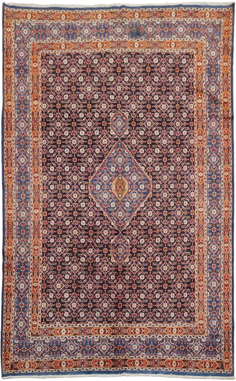 Vintage Blue Mood Persian Wool Area Rug 7x11