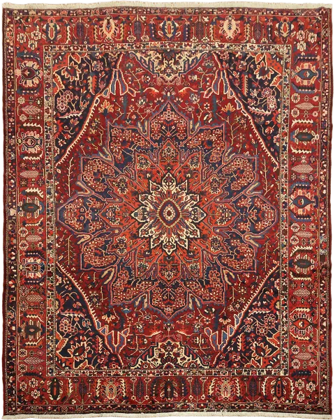 Vintage Geometric Bakhtiari Persian Large Wool Rug 11x13