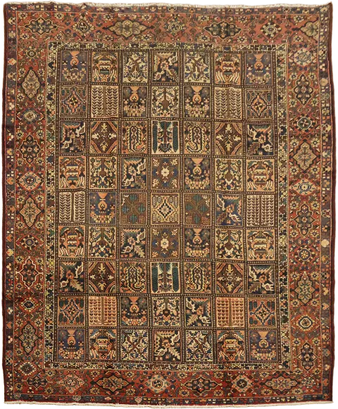 Vintage Gardan Designe Wool Bakhtiari Persian Area Rug 10x13