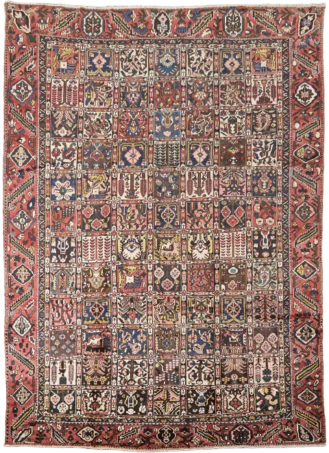 Gardon Designe Wool Vintage Bakhtiari Persian Area Rug 10x14