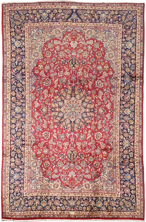 Floral Vintage Wool Najafabad Persian Area Rug